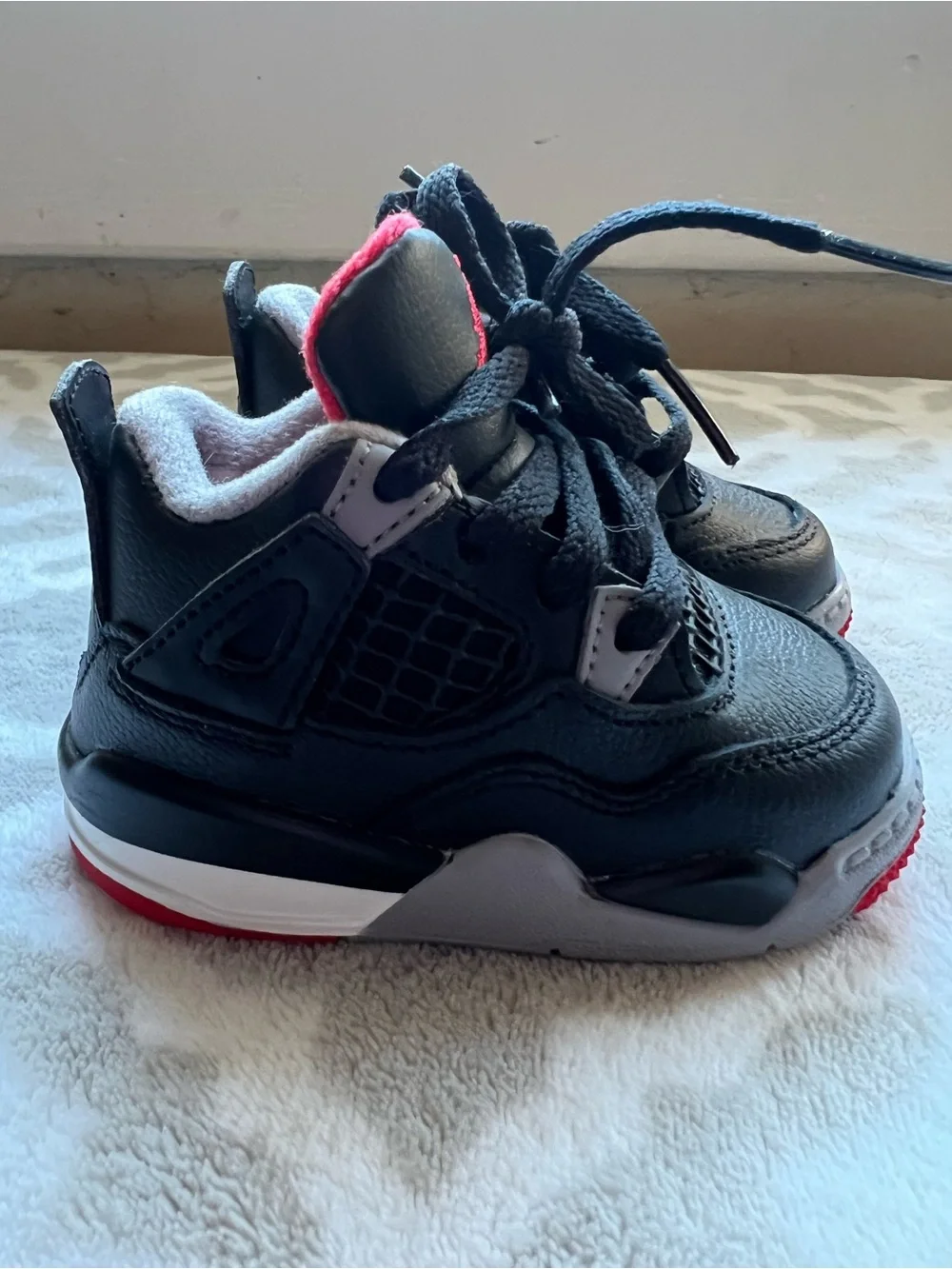 Jordan Toddler Black Sneakers with Red Accents